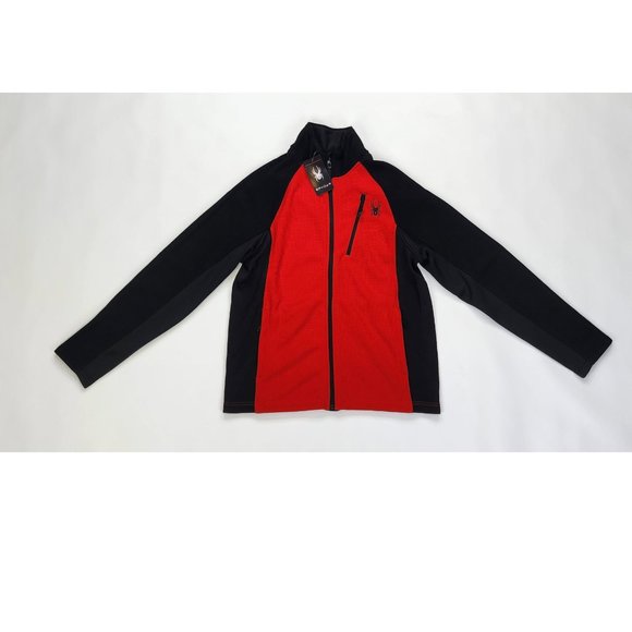Spyder Fleece Jacket Mens Medium Red and Black - Picture 1 of 4